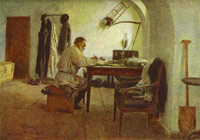 Tolstoy in his cabinet (Repin, 1891)